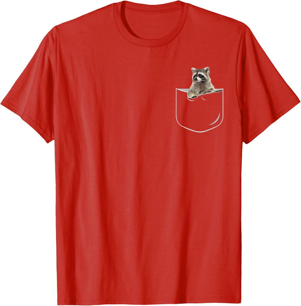 Pocket Raccoon Funny In Pocket Gift Cool Lover Animal Unisex T-Shirt 6
