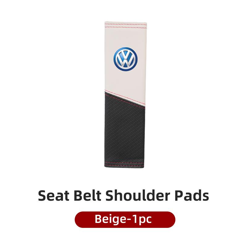 LEG1 Car Seat Belt Cover Safety Belt Two-colour Splicing Shoulder Protection Pads For VW Tiguan CC Jetta Polo Passat T-ROC Touareg