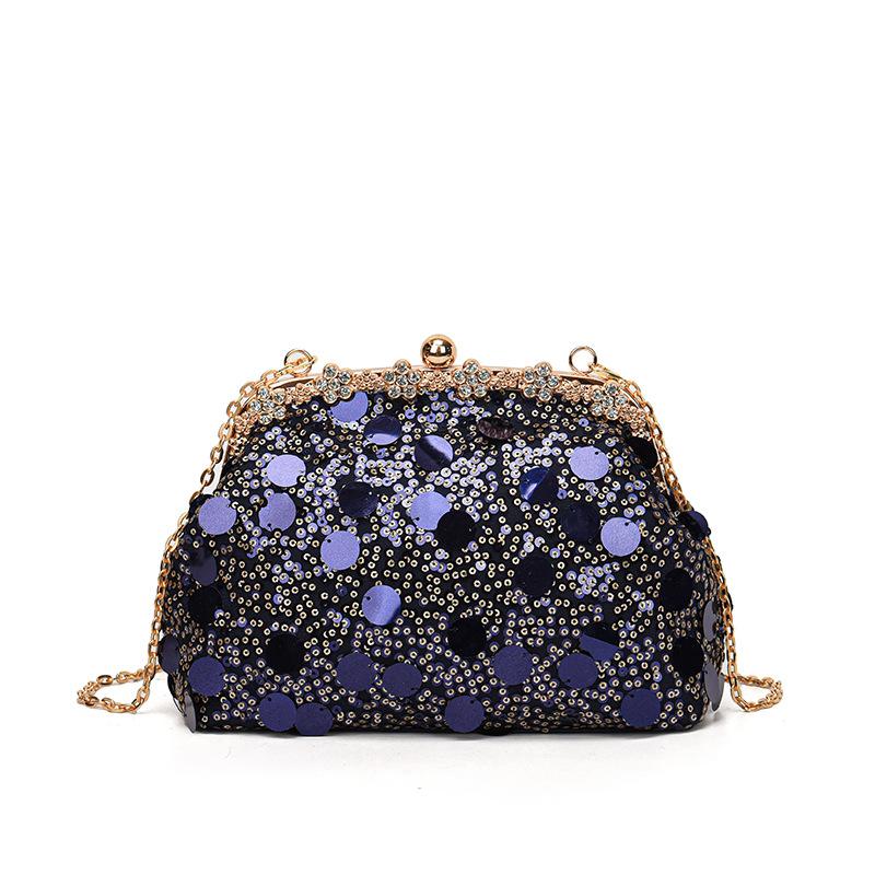 Sequins Evening Clutch Bag Fashion Evening Bags Chain Strap Bling Shoulder Bag Large Capacity Top Handle Purse for Wedding Party