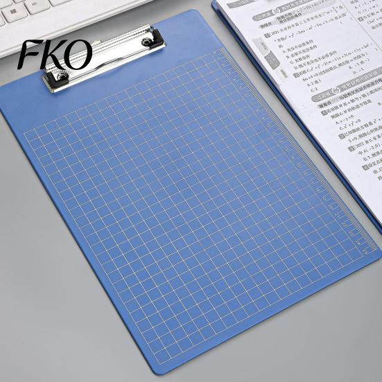 Durable Office File Folder A4 Folder, with Reinforced Metal Clip And Clear Scale Smooth Surface Writing Pad Ruler, Portable Document Pad, for