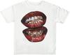 Verdusa Women's Lips Print Graphic Tees Y2k T Shirts Summer Crew Neck Vintage Going Out Tops