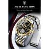 POEDAGAR Automatische mechanische Herrenarmbanduhr Hohl-Tourbillon Edelstahl-Uhr Wasserdicht Leuchtend Datum Uhren
