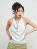 Peullijeupeulojegteu Halter Neck Sleeveless, White Melange
