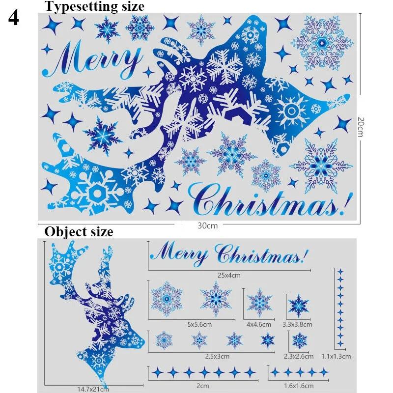 Christmas Window Glass Stickers Elk Snowflakes Wall Stickers Christmas Decoration Home Childrens Room Christmas Decals New Year