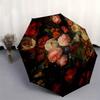 Floral Elegance: A Circular Canvas of Vibrant Blooms Umbrella, Portable 3-Fold Compact Umbrella for Men & Women R161