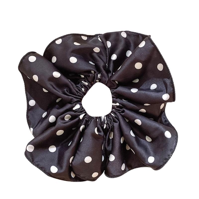 

Black/White Round Dots Elastic Hair Scrunchies Gentle without Damage Design Hairband For Ponytails Braids чорний
