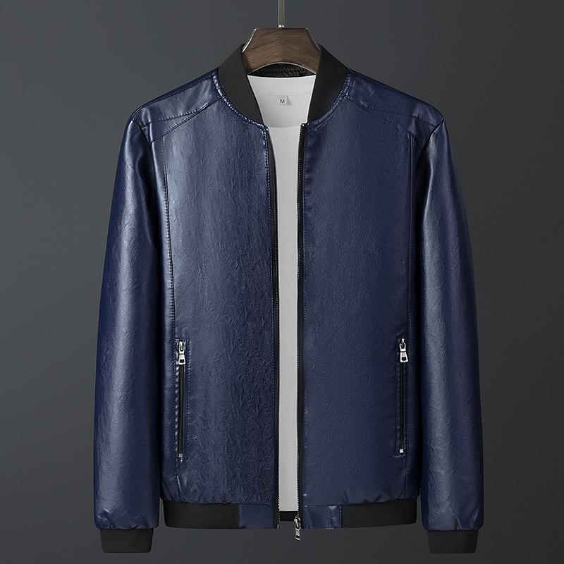 Кожаная куртка Hazel Ball для мальчиков, модная мужская кожаная куртка, синяя глянцевая кожаная куртка, мужская куртка, кожаная куртка для мужчин M темно-синий