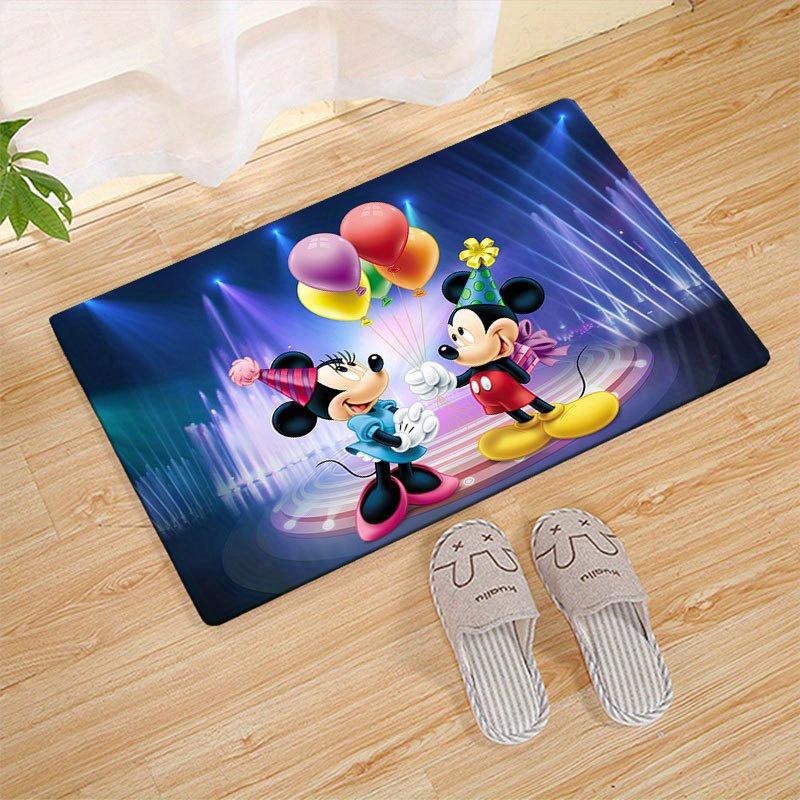 

1pc Mickey and Minnie_ Area Rug, Non-Slip Floor Mat, Cartoon Character Design, Soft Velvet, Room Decor, Washable Indoor Carpet 60cm by 90cm