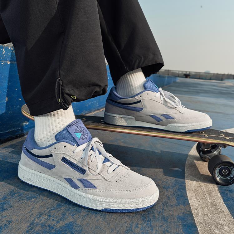 Reebok Club C Revenge Comfortable Versatile Low-Top Sneakers Unisex Sneakers Blue Gray 100074165