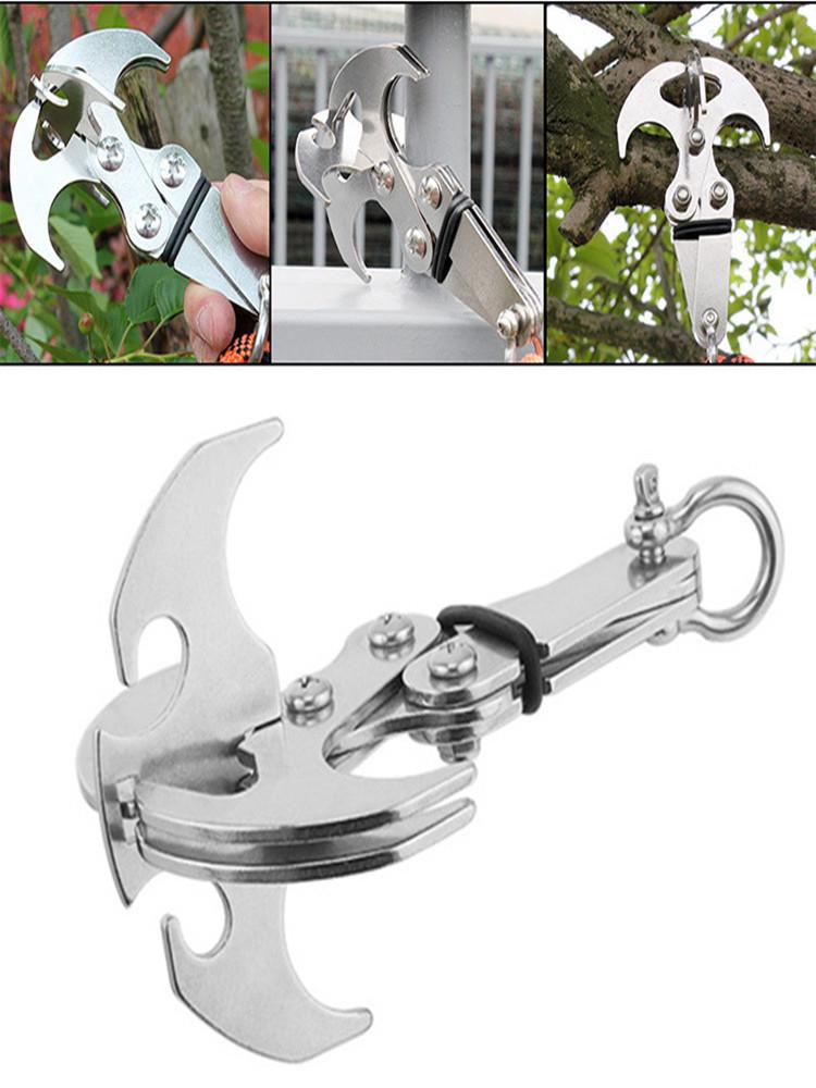 Stainless Steel Folding Tiger Claw Climbing Hook: Quick Release Gravity Hook for Outdoor Survival
