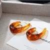Maillard Amber C-ring Earrings Women's 1011 New Popular Earrings, High-end Light Luxury Earrings, Autumn and Winter Studs.
