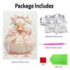 DIY Frameless Pearl Art Painting Kit Cute Pink Bow Duck Pattern 3D Sparkling Bead Canvas Wall Decor Gift for Craft Lovers Hobbyists