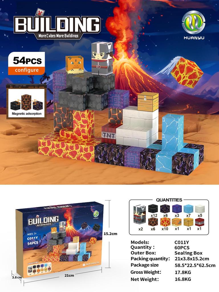 My Block World Children's Magnetic Cubes Set - Primeval Forest