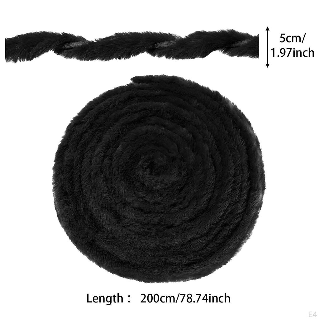Artificial Fur Ribbon Christmas Tree Skirt 5cm Width 78.74inch Length Furry Strip Trimming