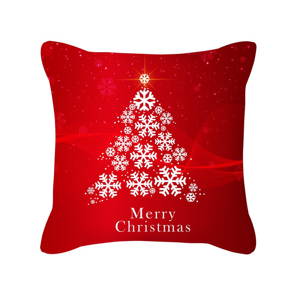 Red Christmas Pillow Cover New Festive Festive Peach Skin Pillow Home Sofa Cushion Cover