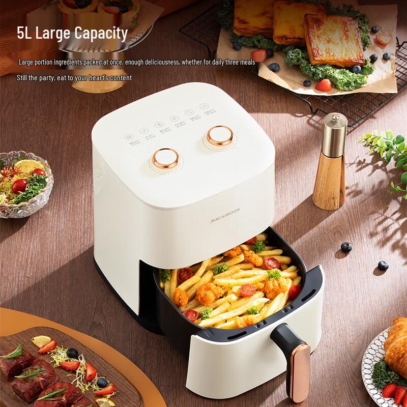Macaiiroos 5L No-Flip Digital Air Fryer
