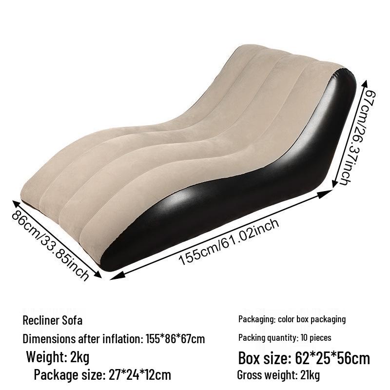 Inflatable Flocking Lazy Sofa Seat for Living Room
