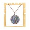 Synthetic Abalone Shell Tree Of Life Disc Pendant Necklace Fortune Tree Silk Round Necklace N616