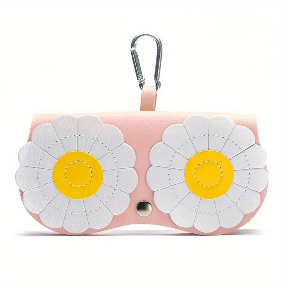 Cartoon Women Portable Sun Eye Glasses Box Leather Eyewear Case Sunglasses Cute Protection Bags