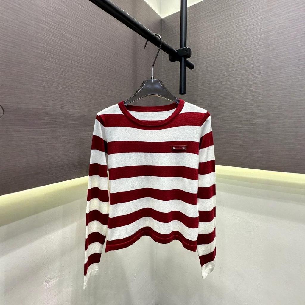 Autumn Stripe Color Block Knit Long Sleeve Top