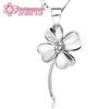 Korean Style 925 Sterling Silver Four-Leaf Clover Pendant Women's Necklace