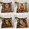 W-William M-Morris Art Fox Cushion Cover Premium Comfort Reversible Pillow Cover - Dual - Use Design For Home & Car