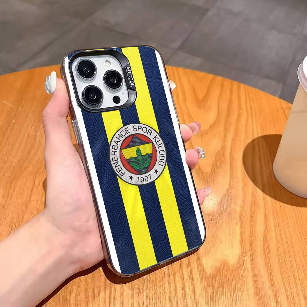 Turkey Fenerbahce-E Phone Case For iPhone17,16,15,14,13,12,11,Pro,MAX Gray Matte Silicone Black Cover