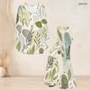 Women Plus Size Printed Round Neck Three Quarter Sleeve Flared Top And Flared Pants Two Piece Set