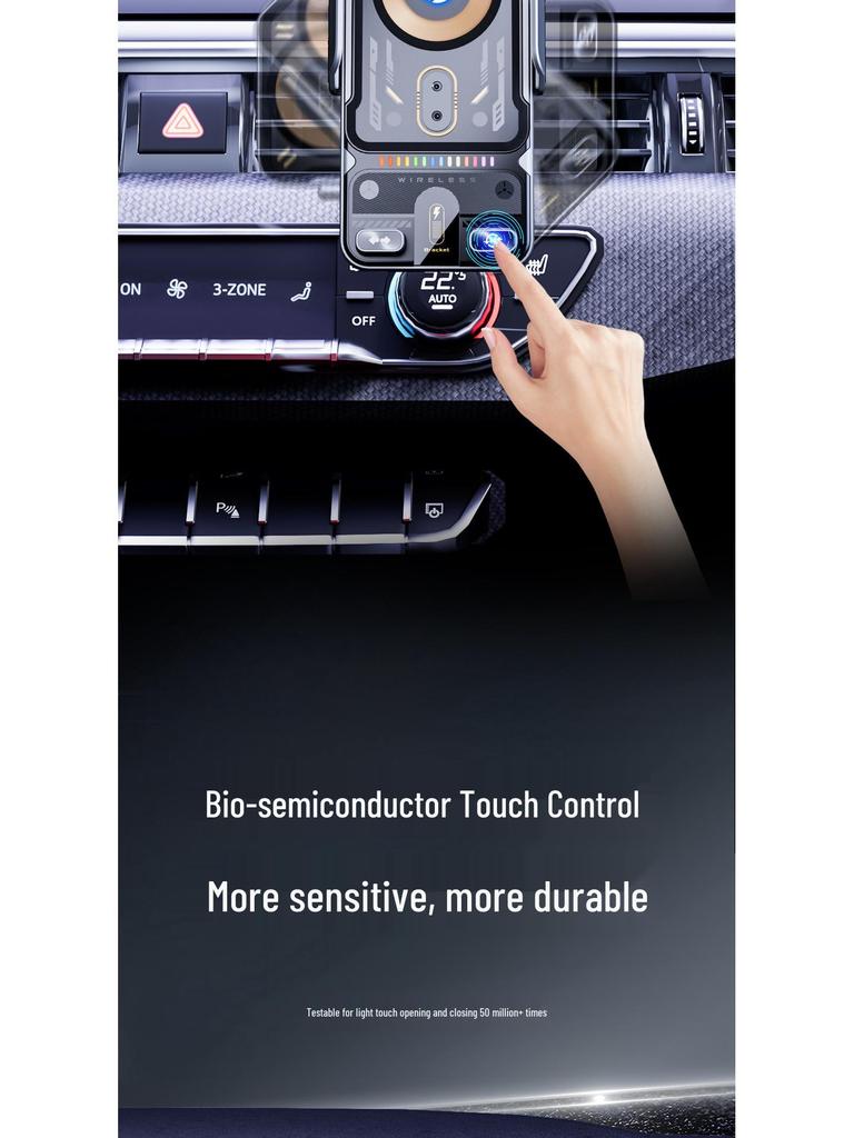 Rotating Wireless Car Charger Phone Mount with Smart Sensor Technology