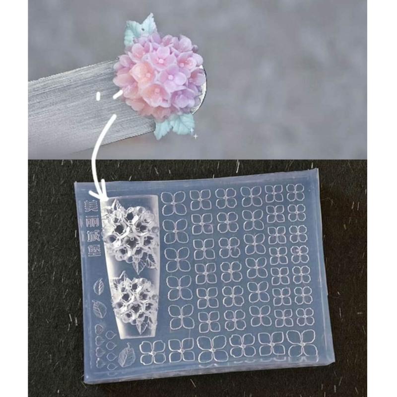 3D Nail Art Mold with Flower Patterns Template Carving Sticker Stencil Tools Creative Stunning Nail Decorations Moulds