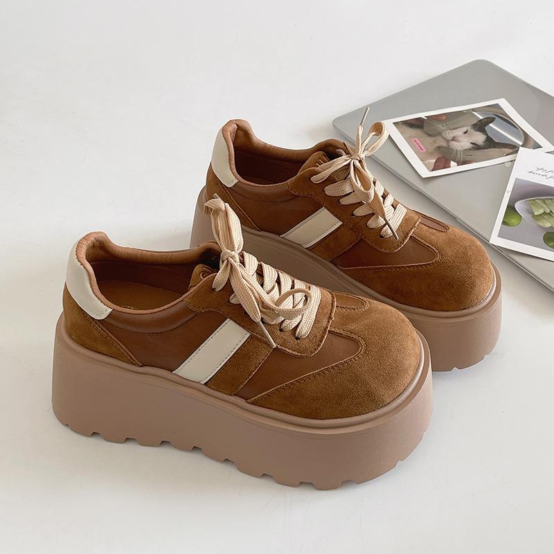 

Fashion trend red retro versatile platform training shoes women s 2025 new spring and autumn heightening lightweight sports shoes 40 жовтий