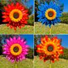 Mehrere Stile Drehende Sonnenblume PVC-Stab Stehende Rasenblume Windrad Outdoor Party Picknick Dekoration