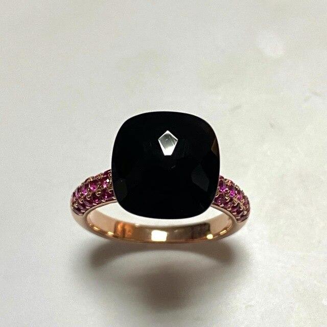 

11.6x7 мм большой камень натуральный кристалл конфетное кольцо с фиолетовым цирконием кристалл кольцо для женщин ювелирное изделие подарок на день рождения Pomellato 9