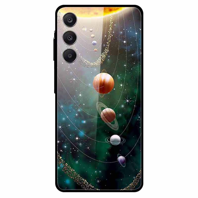 For Samsung Galaxy A25 5G (Global) (161.0 X 76.5 X 8.3mm) Case Pattern Tempered Glass Phone Cover