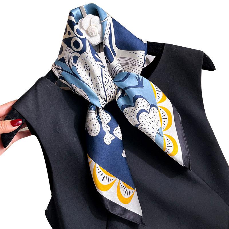 100% Mulberry Silk Scarf Women Neck Shawls Wraps for Ladies Foulard Scarves Female Hijab Bandana Poncho Square Kerchief