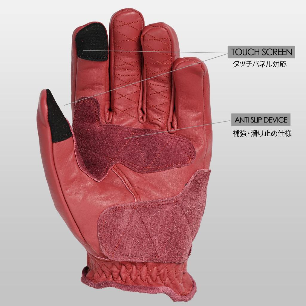 RIDEZ Genuine Leather Motorcycle Smartphone Cowhide for Men and All American Gloves, Short, Compatible, Protective, Leather, Women, Season, Spring,