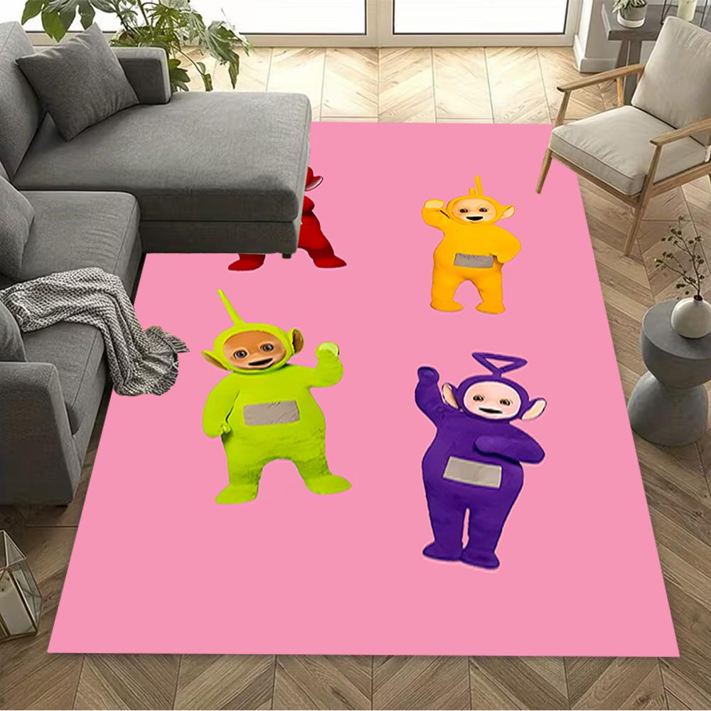Teletubbies Friends Forever Floor Mat Design for Bedrooms Foyer Study Room Game Room Antislip Carpet Anime Office Decor Birthday/Christmas Gift