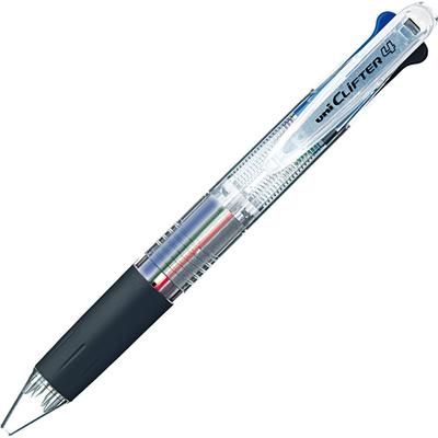 Mitsubishi Pencil Ballpoint 10 4-Color Pen, Clifter, 0.7mm, Transparent, Pens, SE4354.T