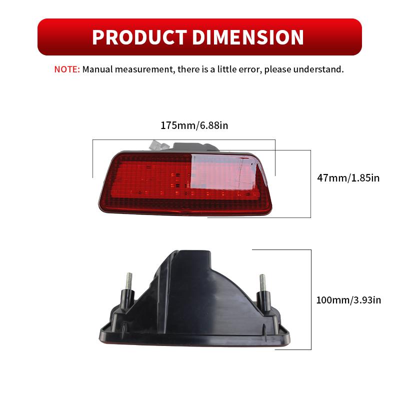 RED Smoke Car LED Rear Bumper Fog Lamp Brake Reflector Lights for Nissan Juke Rogue Fit XTrail X-Trail T32 2014-2018 26580-ED50A