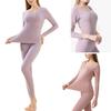 1 Set Thermal Underwear for Women Long Johns With Fleece Lined Long Sleeve Top & Bottom Base Layer Cold Weather