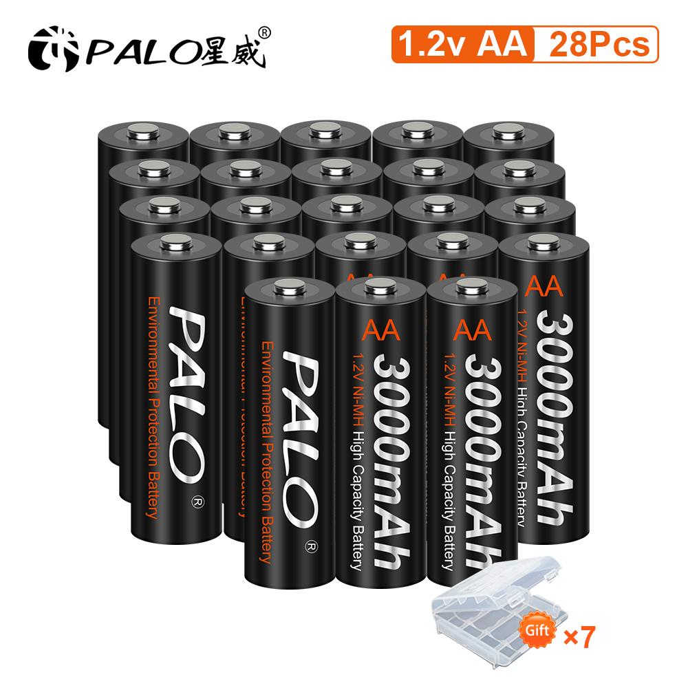 PALO AA Rechargeable Battery AA NiMH 3000mAh 1.2V Ni-MH AA 2A Battery Low Self Discharge AA Batteries For Toys Camera Wireless