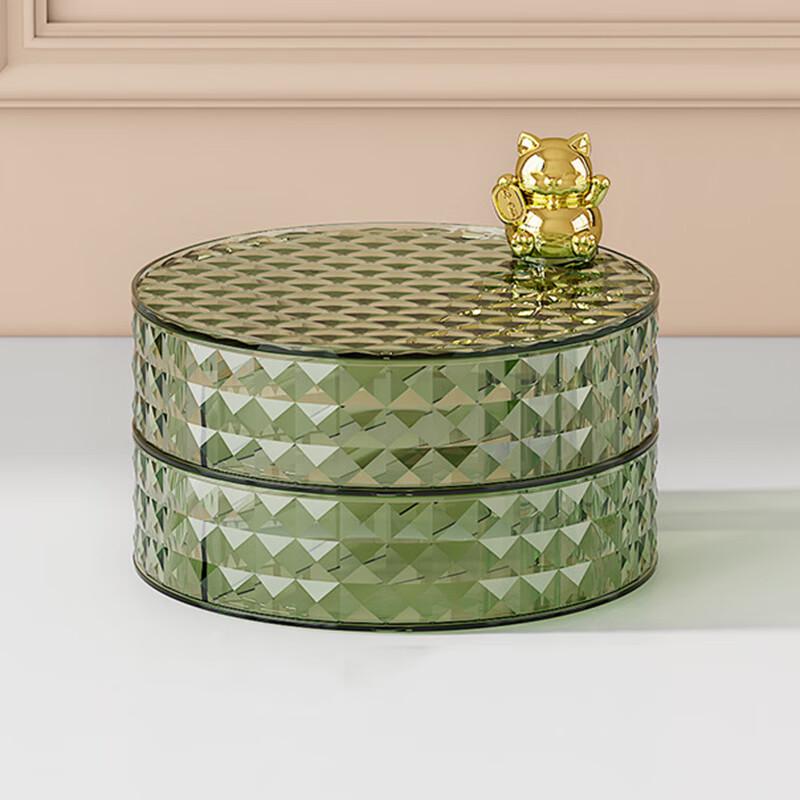 Fanshun Роскошная двухъярусная коробка для закусок и орехов с кошкой