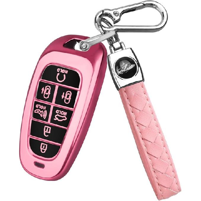 For Hyundai Key fob Cover Fit for 7 Buttons Hyundai Sonata Santa fe Tucson TPU Key Fob Case Protector