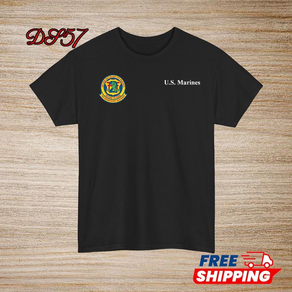 2nd Battalion 4th Marine Regiment USMC Small Logo T-Shirt S to 5XL Made In USA Unisex T-Shirt XL