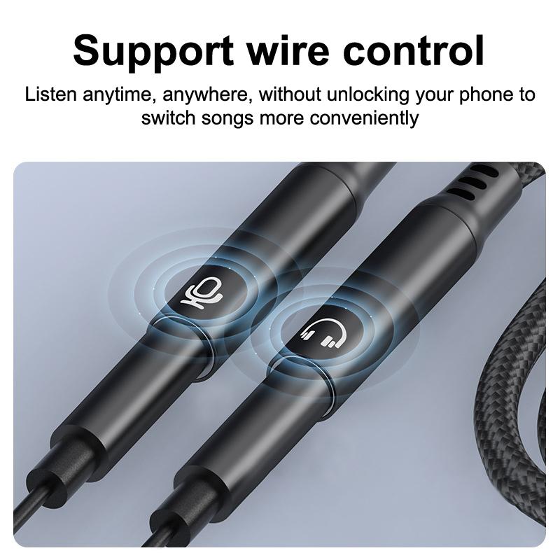 1 Piece For Phone15 16 Usb C Converter 2In1 Type C To Dual 3.5Mm Audio Adapter Dac Voice Microphone Headphone Connector Cable