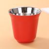 304 Stainless Steel Double-Layer Insulated Portable Beer & Coffee Cup – Anti-Scald, Solid Color, Mini Size for Outdoor Use