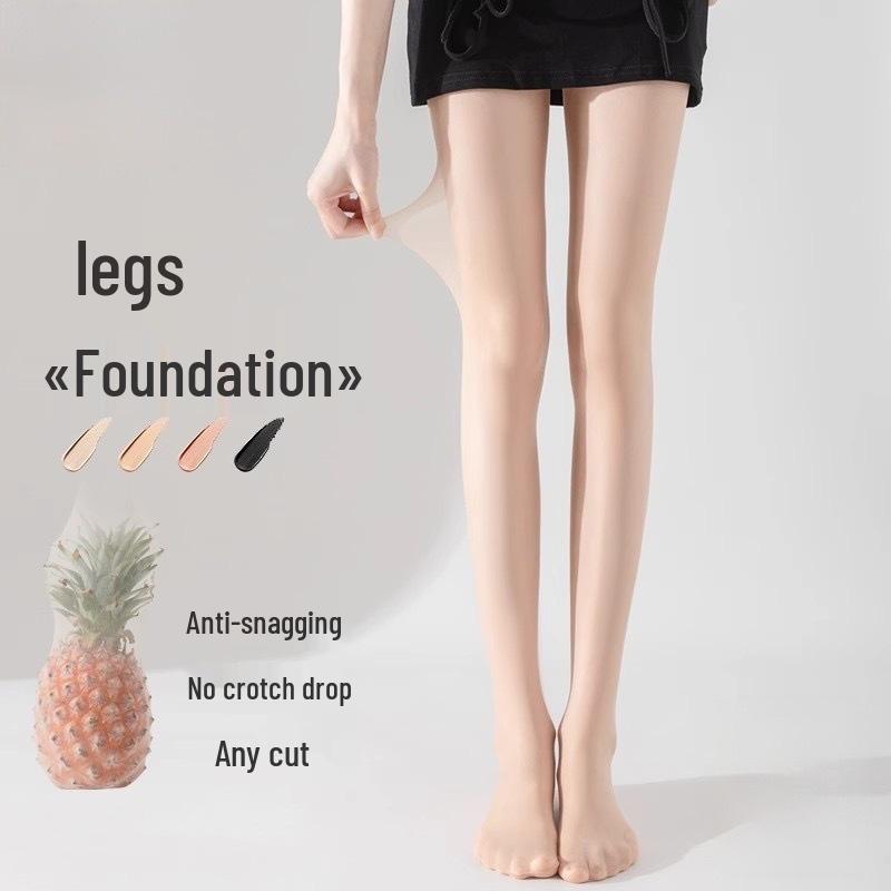 Anti-Snag Durable Black Women's Stockings - Sheer Summer Skin Beautifying Socks, No-Slip Bare Legs