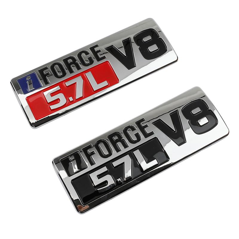 Car ABS IFORCE 5.7L V8 Logo Badge Emblem Decals Sticker For Tundra Prado Tacoma Land Cruiser Styling Accessories