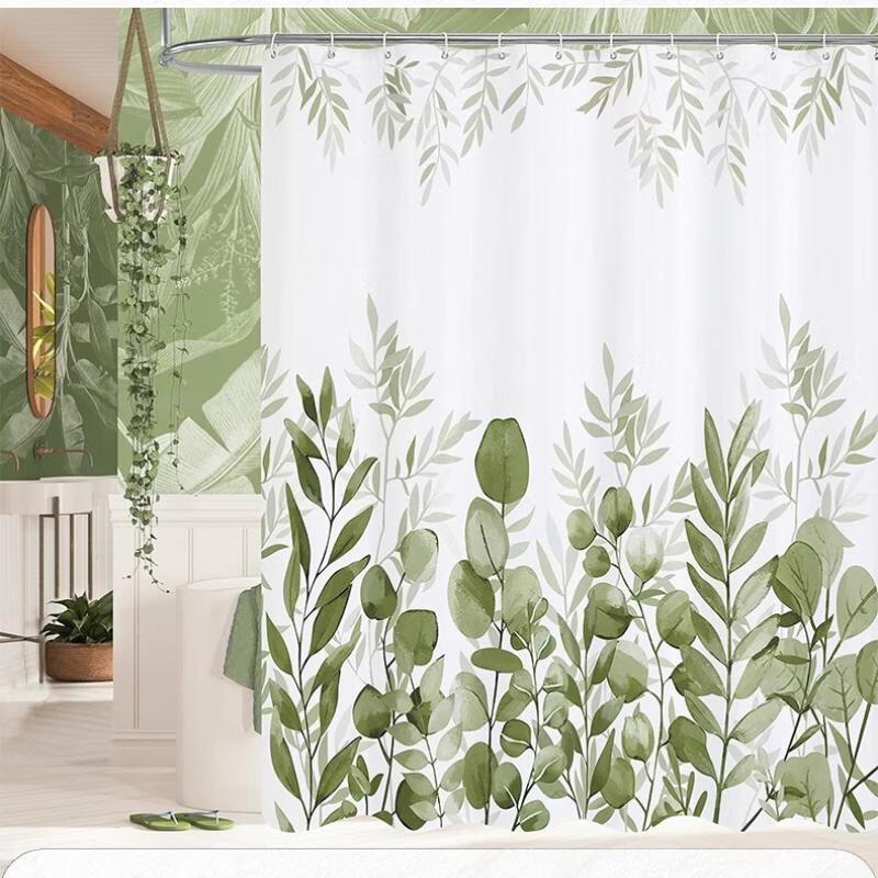 Handun Temu Minimalist Floral Waterproof Shower Curtain