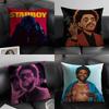 The Weeknd Sänger Kissenbezug Natürlicher Leinen Bio-Stoff Beidseitiger Druck Sofa Heimdekoration Geschenk Kissenhülle